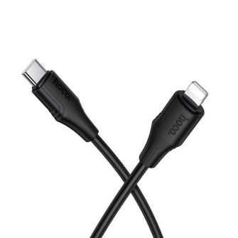 Silikonski USB C na Lightning kabl Hoco 27W 1 m X124 crni