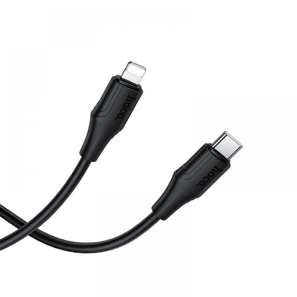 Silikonski USB C na Lightning kabl Hoco 27W 1 m X124 crni