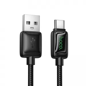 USB A na USB C kabl sa LCD ekranom Hoco 3A 1,2 m U146 crni