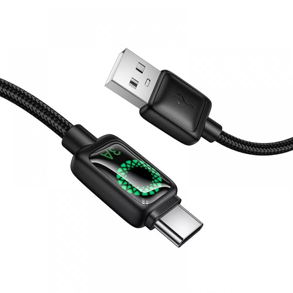 USB A na USB C kabl sa LCD ekranom Hoco 3A 1,2 m U146 crni
