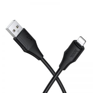 Silikonski USB A na Lightning kabl Hoco 2,4A 1 m X124 crni