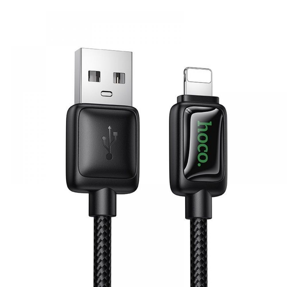 USB A na Lightning kabl sa LCD ekranom Hoco 2,4A 1,2 m U146 crni