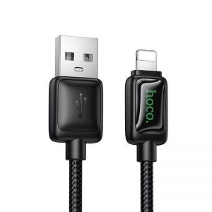USB A na Lightning kabl sa LCD ekranom Hoco 2,4A 1,2 m U146 crni