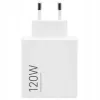 Xiaomi originalni punjac USB A QC3.0 6A 120W MDY-14-EE + data kabl (kabal) USB A na Type C 6A 1 m beli