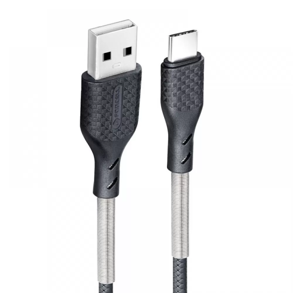 USB kabl (kabal) Forcell F-Energy QC4.0 5A 60W Carbon USB A na Type C 1 m crni