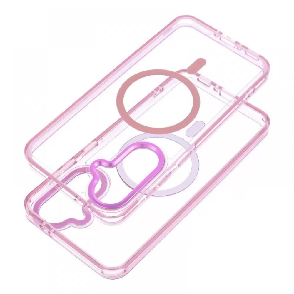 Futrola FRAME CLEAR HYBRID za kompatibilna sa MagSafe za Samsung S26 Plus svetlo roze