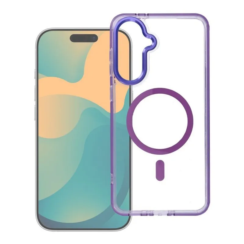 Futrola FRAME CLEAR HYBRID za kompatibilna sa MagSafe za Samsung S26 Plus ljubicasta