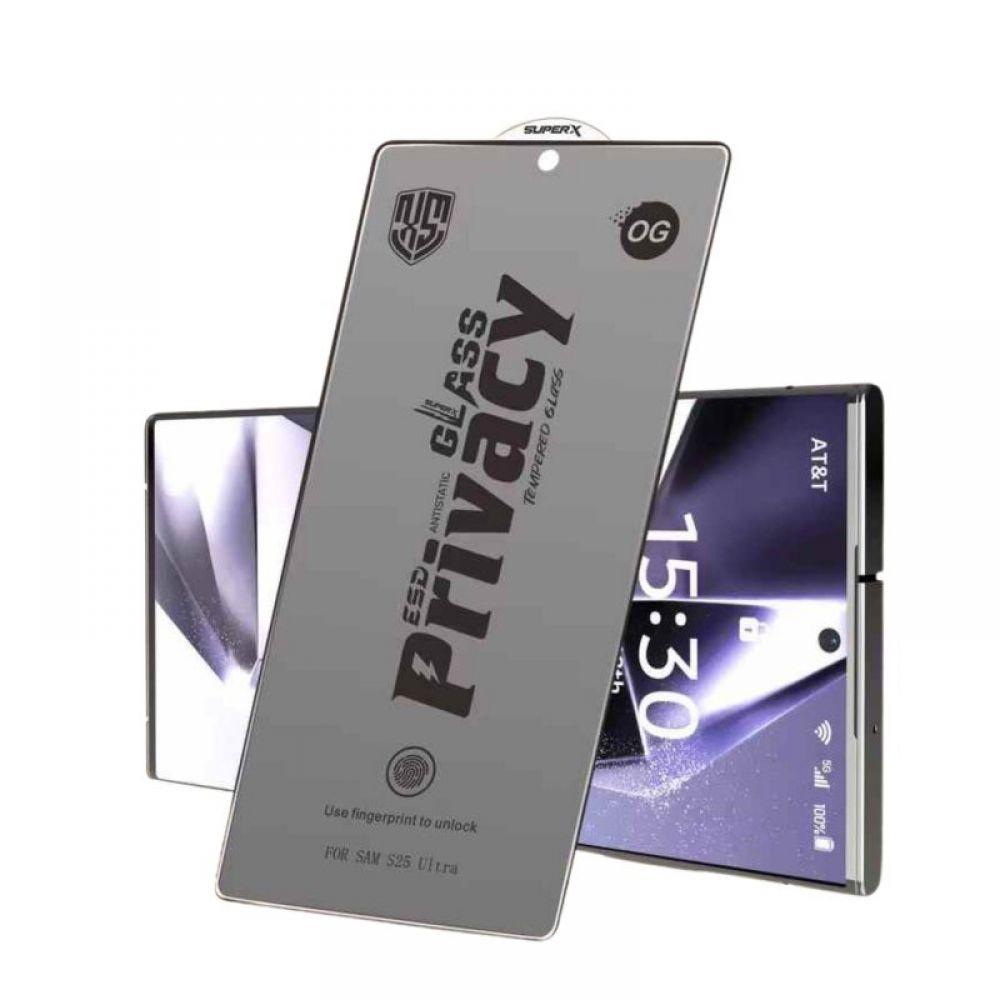 Zastitno staklo OG Privacy Antistatic 10in1 za iPhone 15 Pro