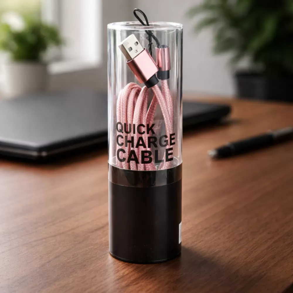 USB kabal ADAPTIVE FAST CHARGING PERTLA Type-C (Tip-C) roze