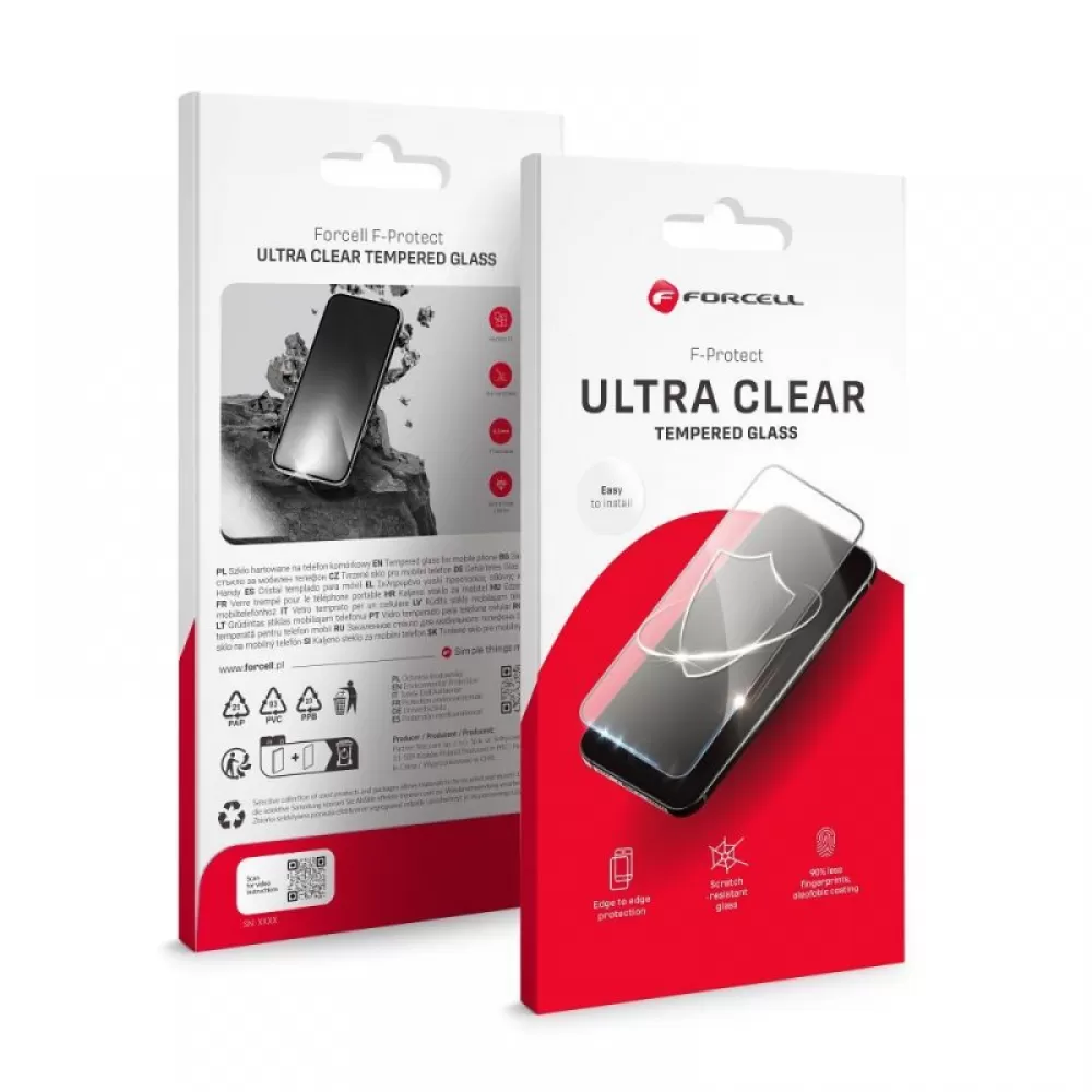 Zastitno staklo Forcell ULTRA CLEAR za iPhone 16 PLUS crno
