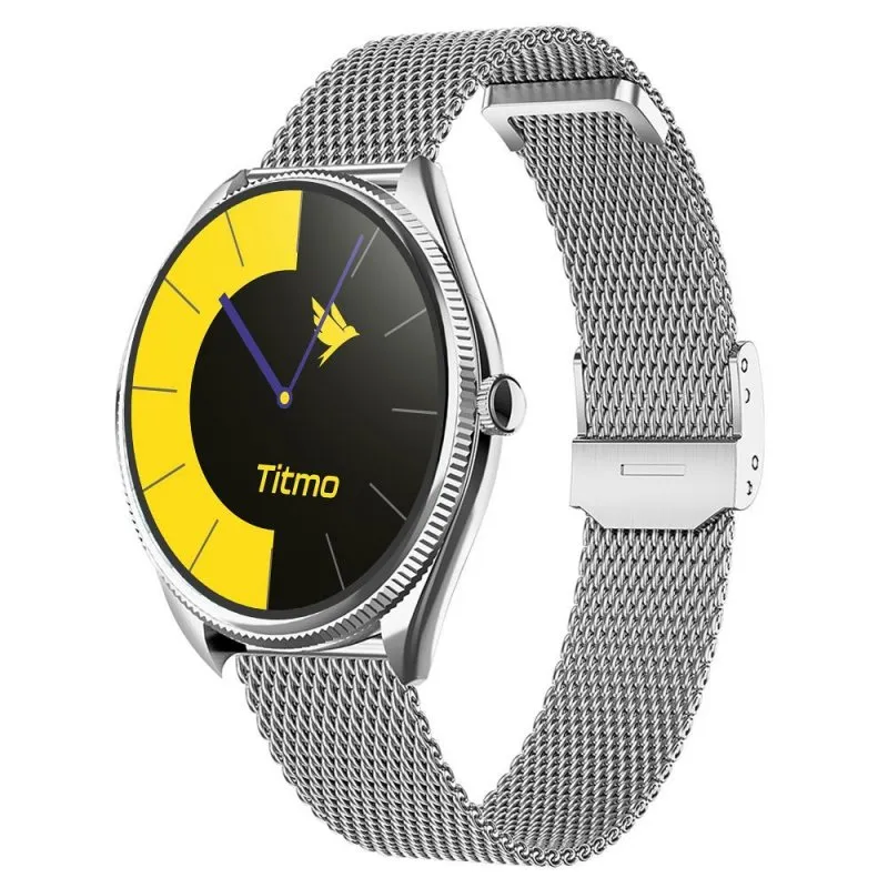 Pametni sat TITMO O-170 (AMOLED, bluetooth pozivi, stainless steel silver mesh narukvica) srebrni