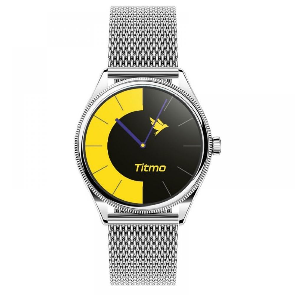 Pametni sat TITMO O-170 (AMOLED, bluetooth pozivi, stainless steel silver mesh narukvica) srebrni