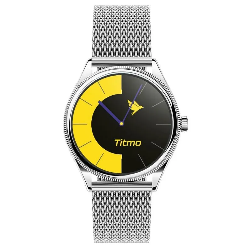 Pametni sat TITMO O-170 (AMOLED, bluetooth pozivi, stainless steel silver mesh narukvica) srebrni