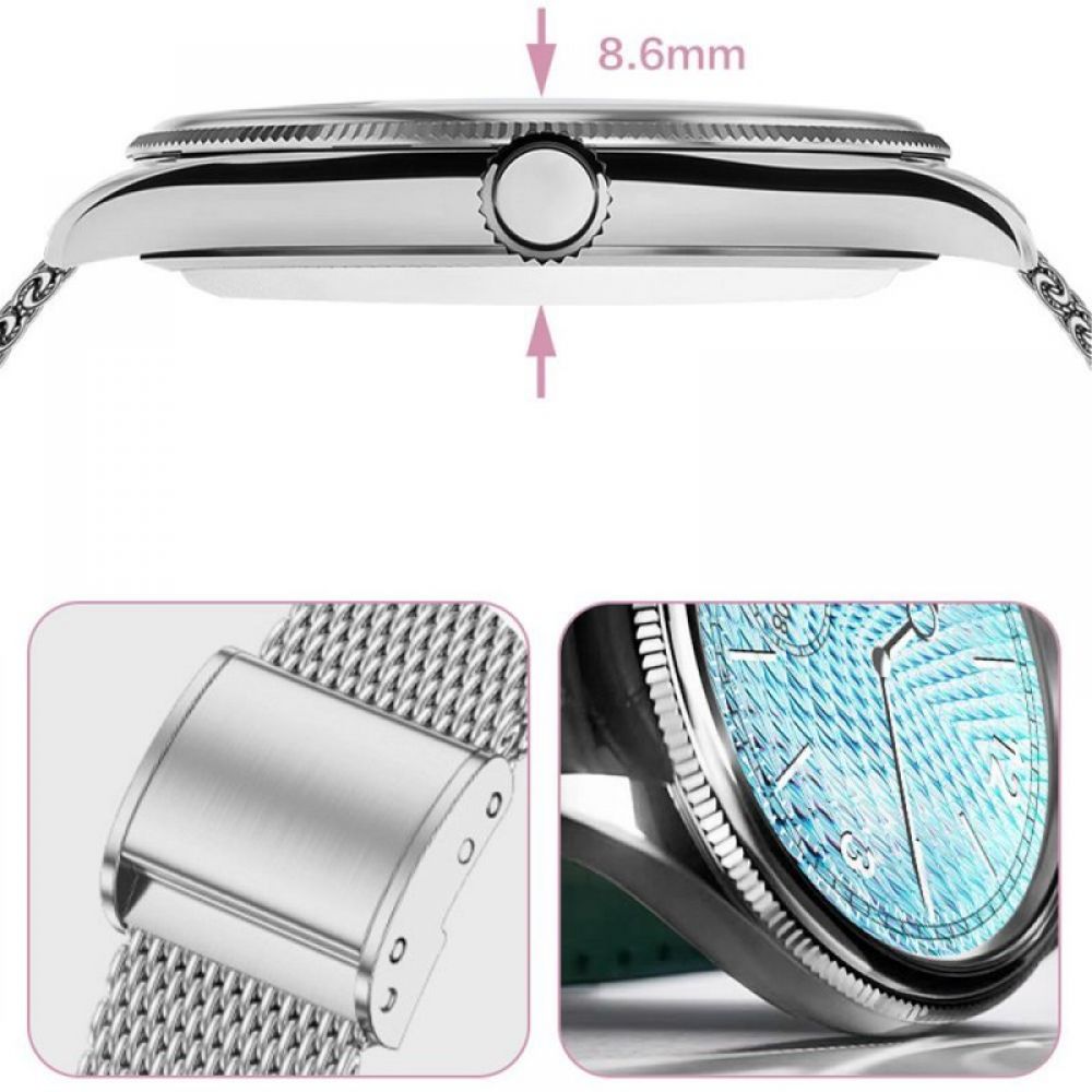 Pametni sat TITMO O-170 (AMOLED, bluetooth pozivi, stainless steel silver mesh narukvica) srebrni