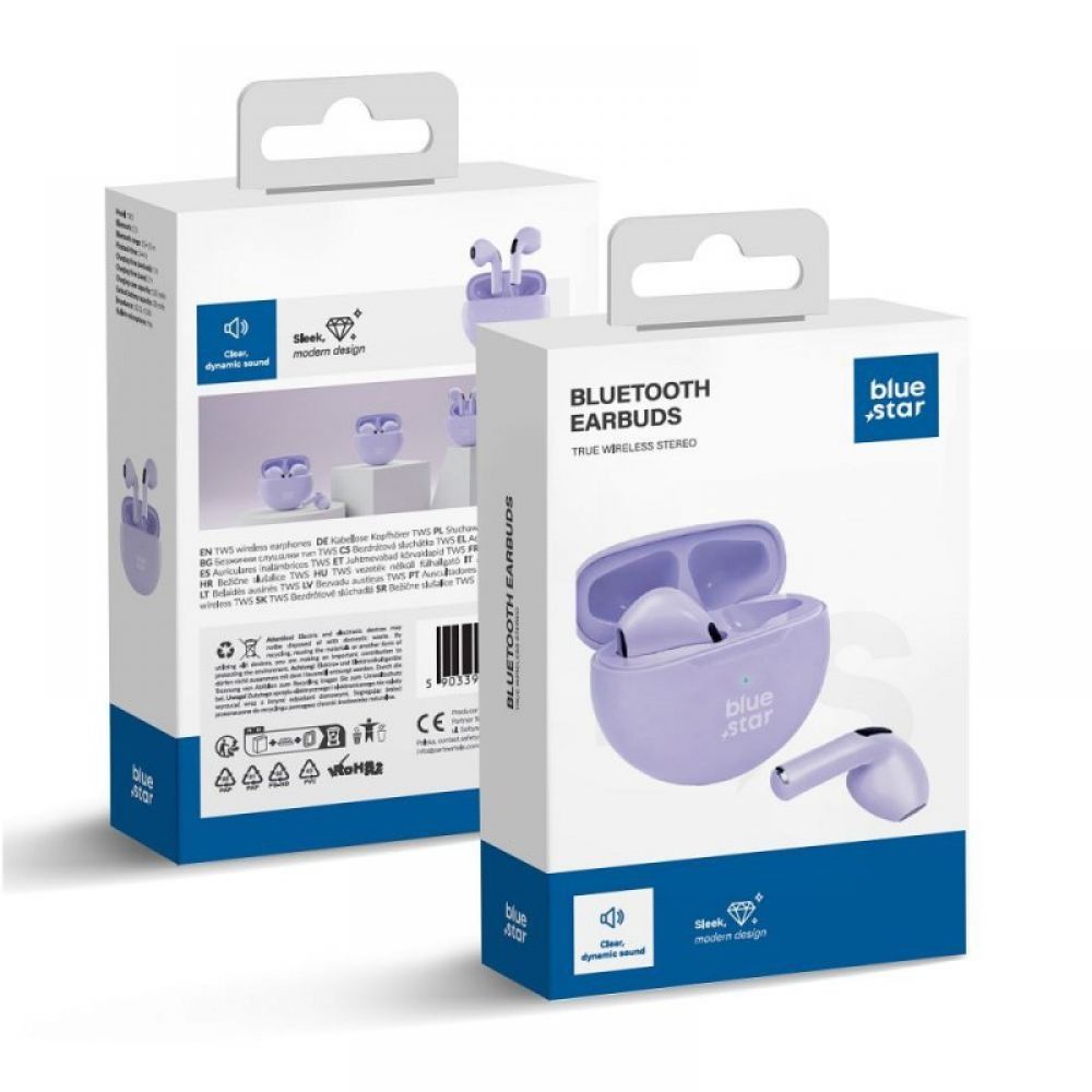 Bezicne slusalice BLUE STAR Circle Beat TX3 TWS lavanda