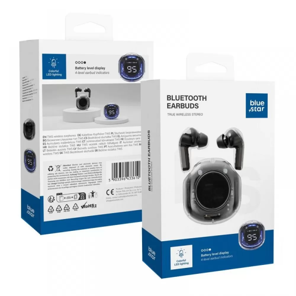 Bezicne slusalice BLUE STAR AirCrystal TX1 TWS crne