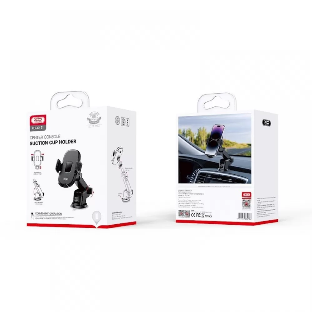 XO auto drzac C121 crni sa vakumskim nosacem