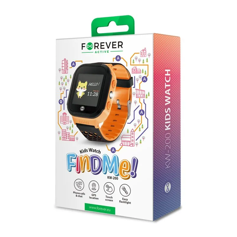 Forever GPS pametni sat za decu Find Me KW-200 narandzasti