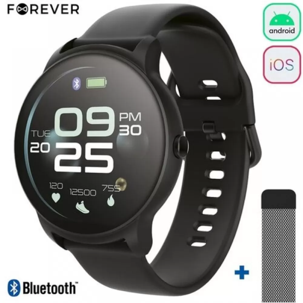 Forever smartwatch ForeVive 2 SB-330 crni sa bluetooth zvucnikom 3W