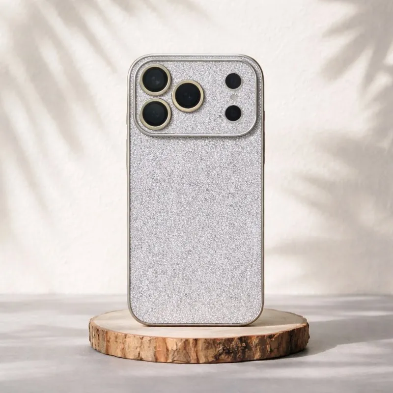 Futrola Glossy Glitter Case za iPhone 17 srebrna