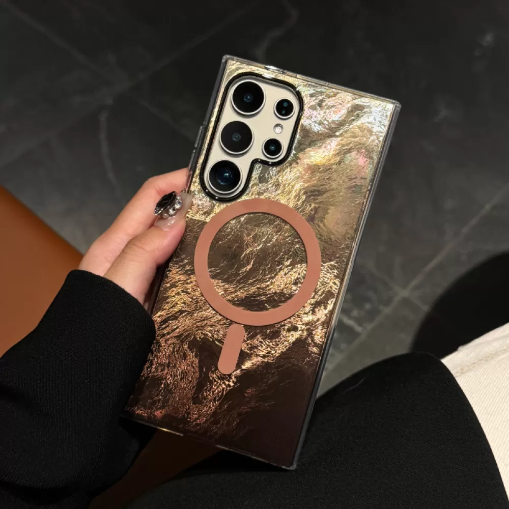 Futrola Cristal Aurora MagSafe za Samsung Galaxy S25 FE braon