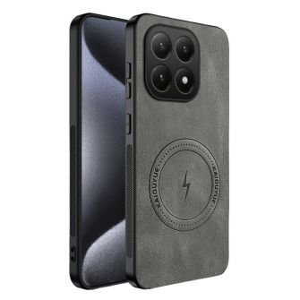 Futrola Leather Man Magsafe za Samsung Galaxy A37 siva