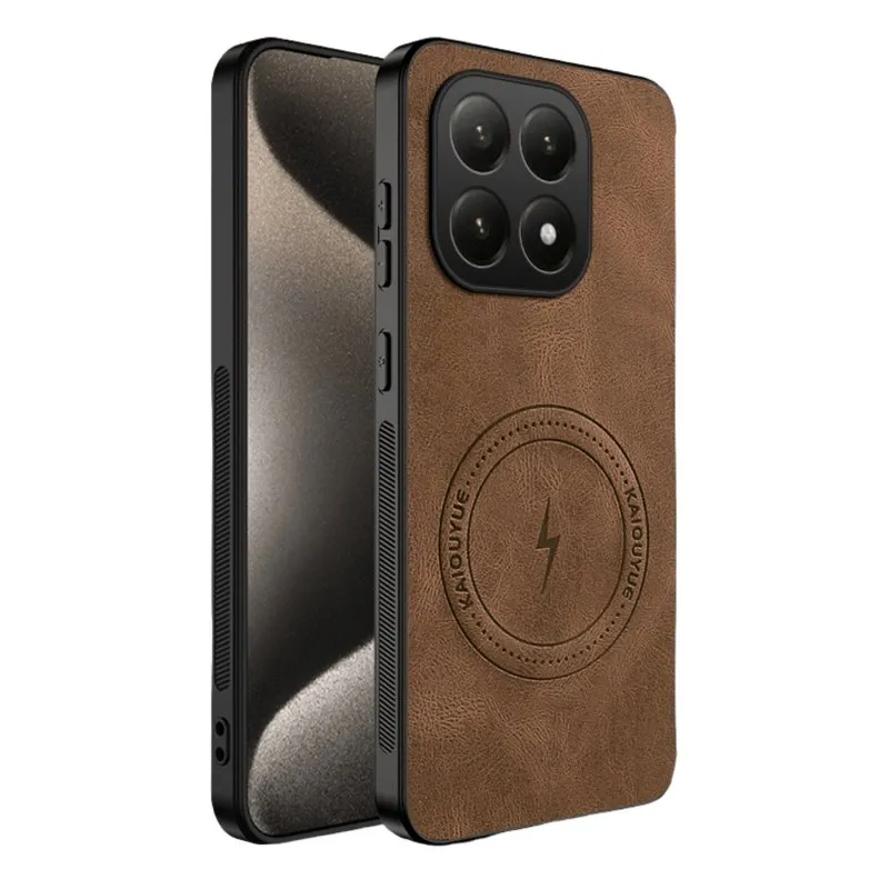 Futrola Leather Man Magsafe za Samsung Galaxy Z Fold 7 braon