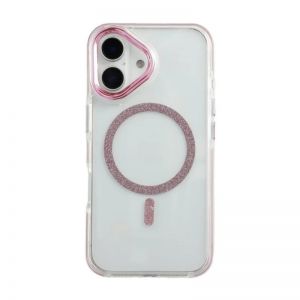 Futrola Transparent Color za iPhone 17 roze