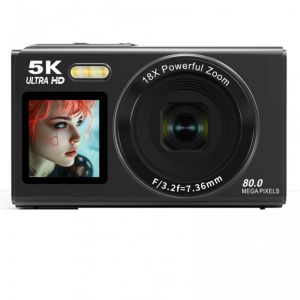 X-Cell Digitalna kamera  5K – 80 MP, 18x Zoom, Wi-Fi crna