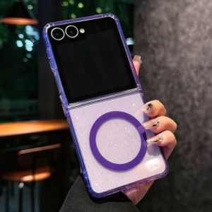 Futrola Glitter Clear za Samsung Galaxy Z Flip 7 ljubicasta