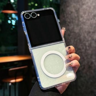 Futrola Glitter Clear za Samsung Galaxy Z Flip 7 bela