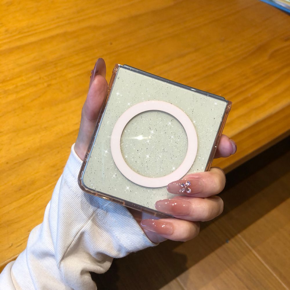 Futrola Glitter Clear za Samsung Galaxy Z Flip 7 narandzasta