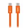 USB kabl (kabal) Forcell F-Energy QC4.0 PD 5A 100W USB C (Type C) na USB C (Type C) Cafule Flat 1,2 m narandzasti