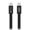 USB kabl (kabal) Forcell F-Energy QC4.0 PD 5A 100W USB C (Type C) na USB C (Type C) Cafule Flat 1,2 m crni