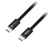 USB kabl (kabal) Forcell F-Energy QC4.0 PD 5A 100W USB C (Type C) na USB C (Type C) Cafule Flat 1,2 m crni
