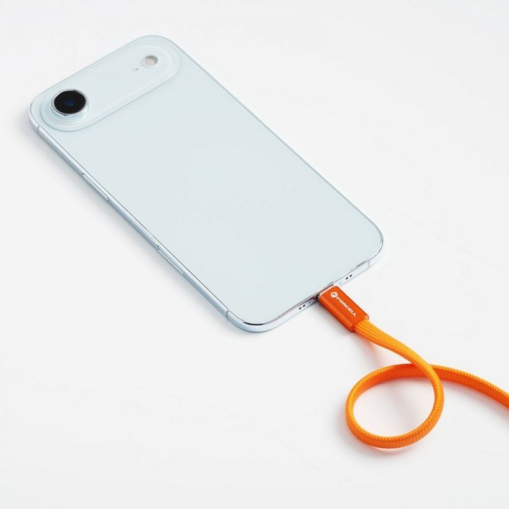 USB kabl (kabal) Forcell F-Energy QC4.0 PD 3A 60W USB C (Type C) na USB C (Type C) Cafule Flat 1,2 m narandzasti