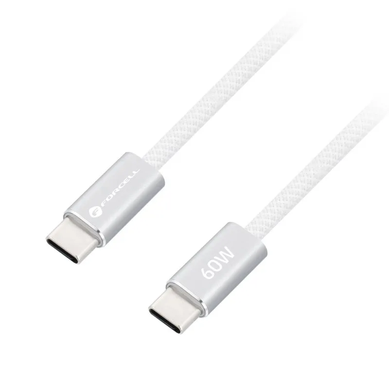 USB kabl (kabal) Forcell F-Energy QC4.0 PD 3A 60W Type C na  Type C za iPhone 17/17 Pro/17 Pro Max  Cafule Flat 1,2 m beli