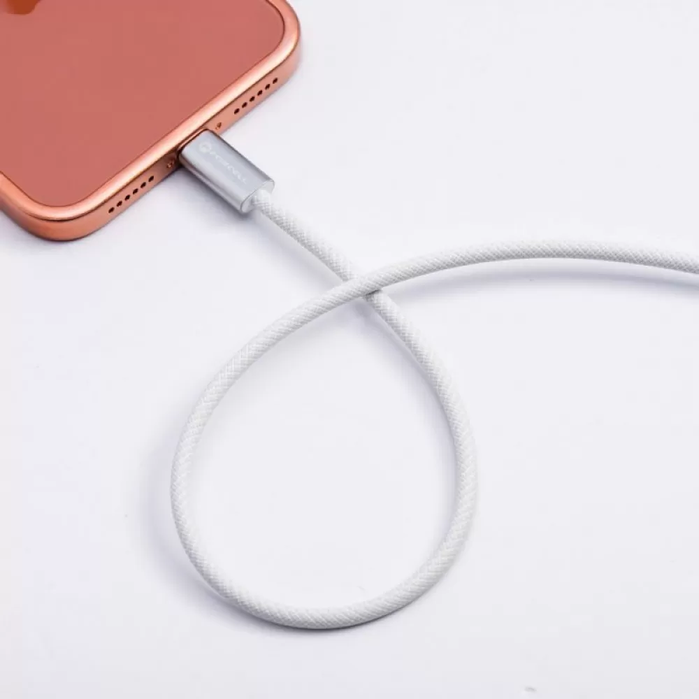 USB kabl (kabal) Forcell F-Energy QC4.0 PD 3A 60W USB C (Type C) na USB C (Type C) Cafule Flat 1,2 m beli