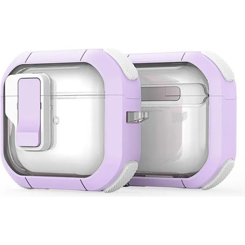 Futrola za slusalice airpods 4 X-Cell Protective Case providno-lila