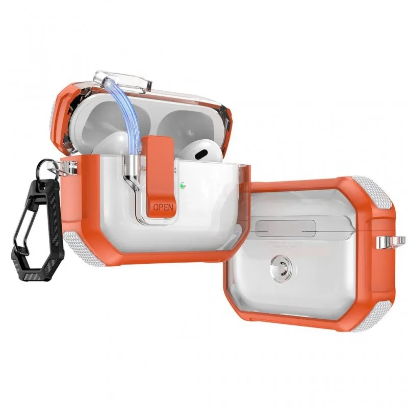 Futrola za slusalice airpods 4  X-Cell Protective Case providno-narandzasta