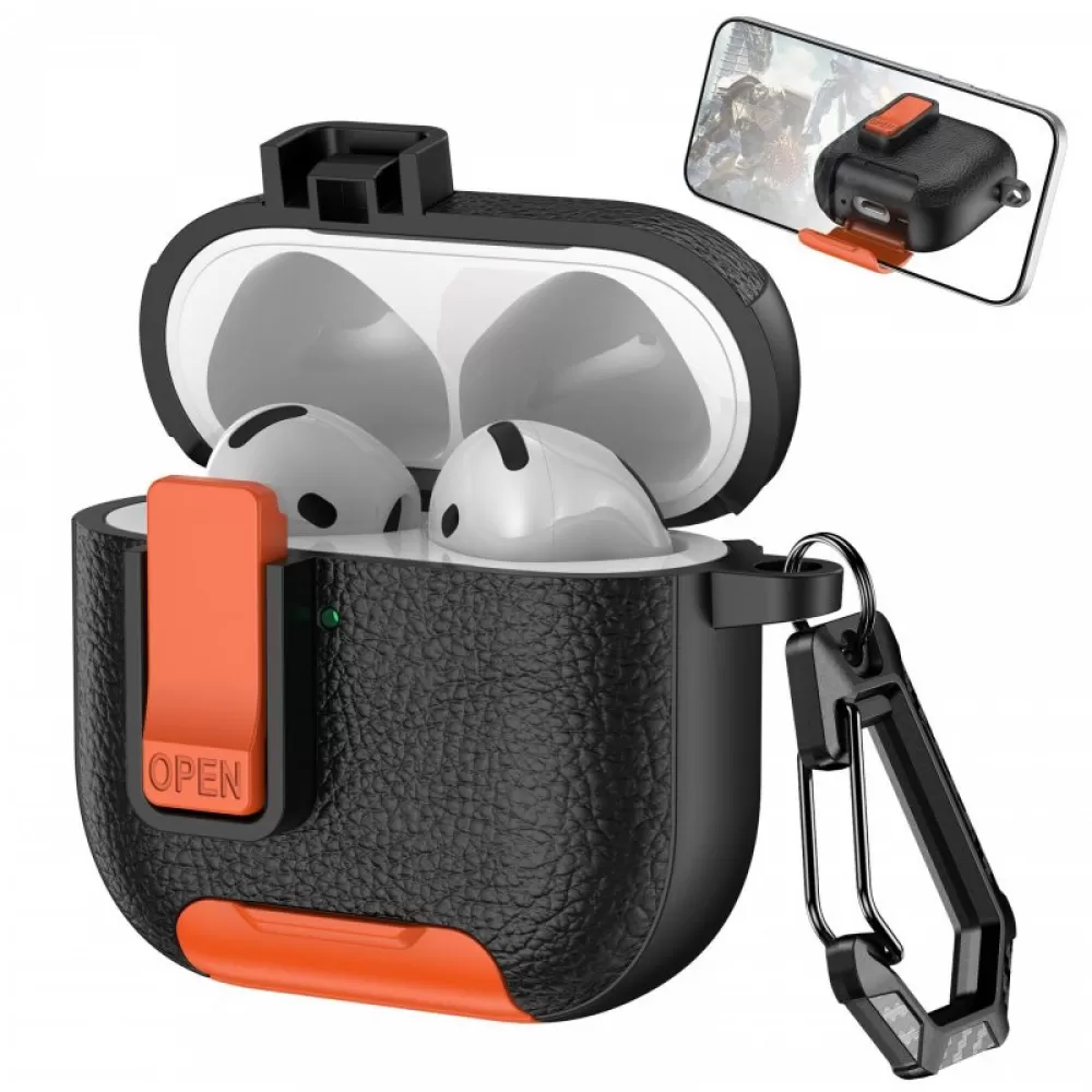 Futrola za slusalice X-Cell airpods 4 crno-narandzasta