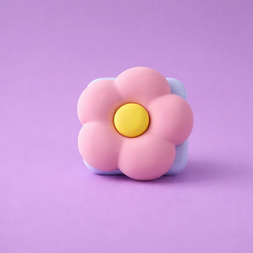 Pop socket X-Cell flower mirror roze