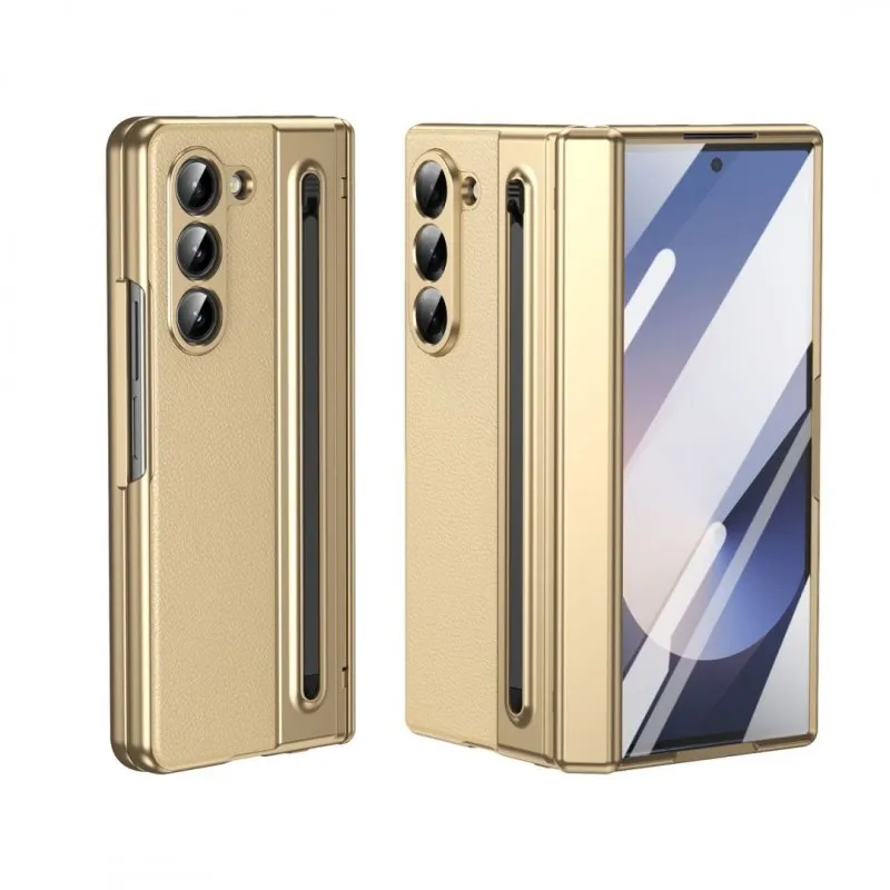 Futrola Leather sa olovkom za Samsung Galaxy Z Fold 7 zlatna