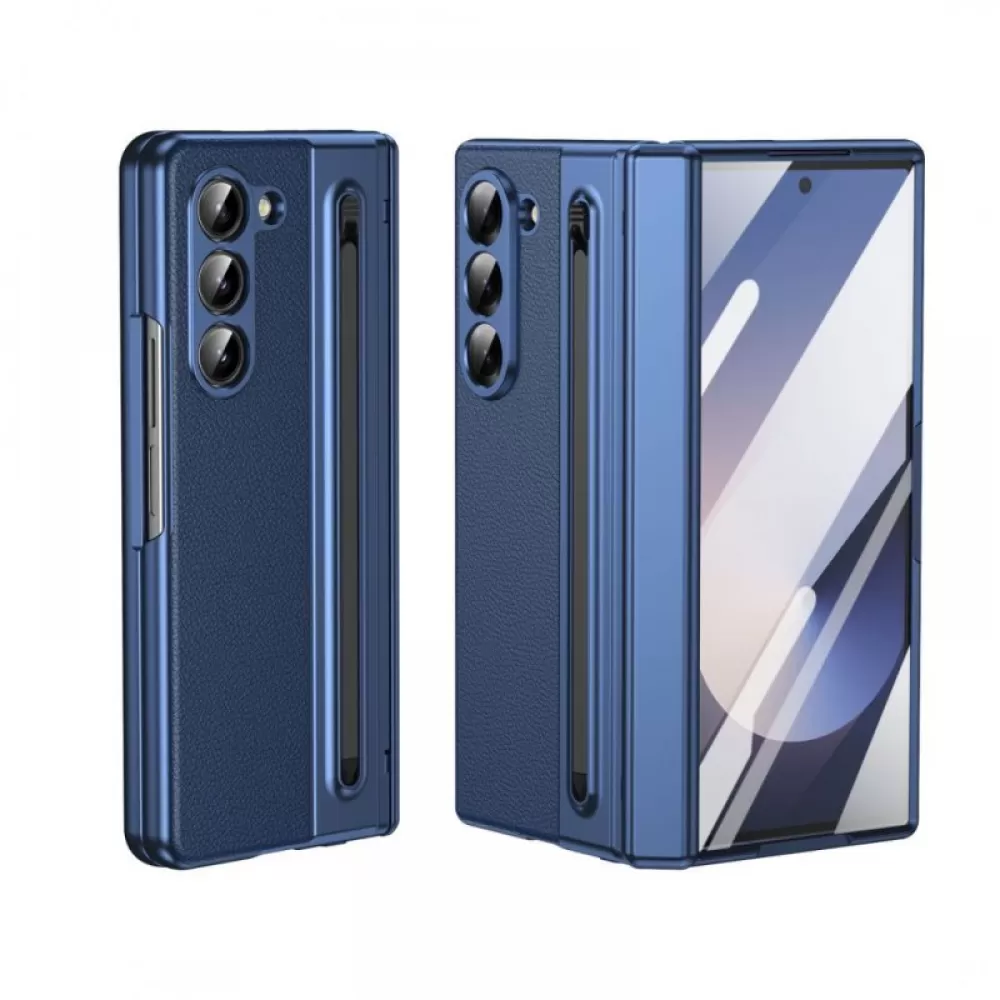 Futrola Leather sa olovkom za Samsung Galaxy Z Fold 7 teget