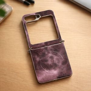 Futrola Leather Premium za Samsung Galaxy Z Flip 6 / Z Flip 7 FE ljubicasta