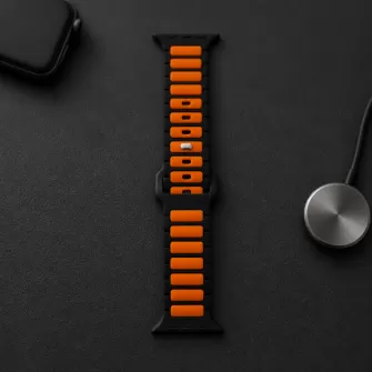  Narukvica za sat X-Cell Apple Watch 42/44/45/49 mm No3 crno-narandzasta