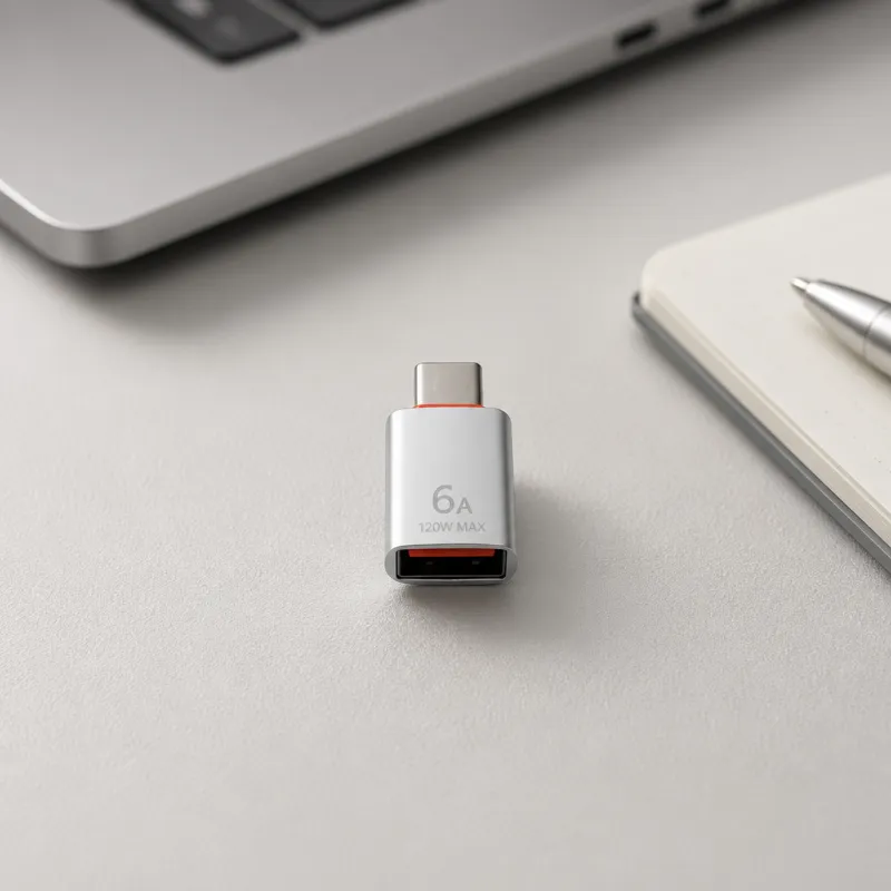 6A USB OTG adapter USB 3.0 A muski na Type-C zenski konverter za brzo punjenje 120W srebrni