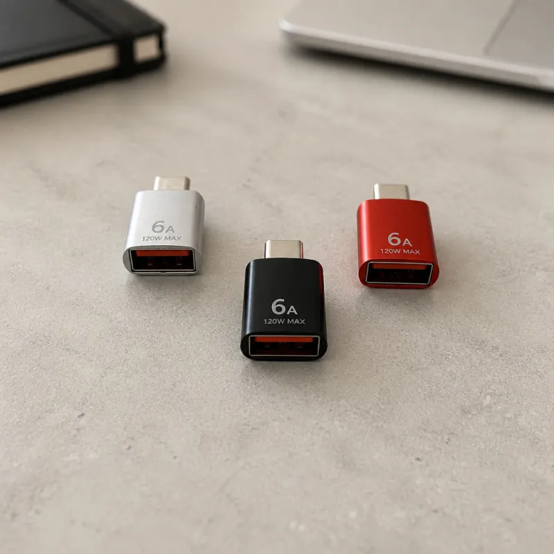 6A USB OTG adapter USB 3.0 A muski na Type-C zenski konverter za brzo punjenje 120W srebrni
