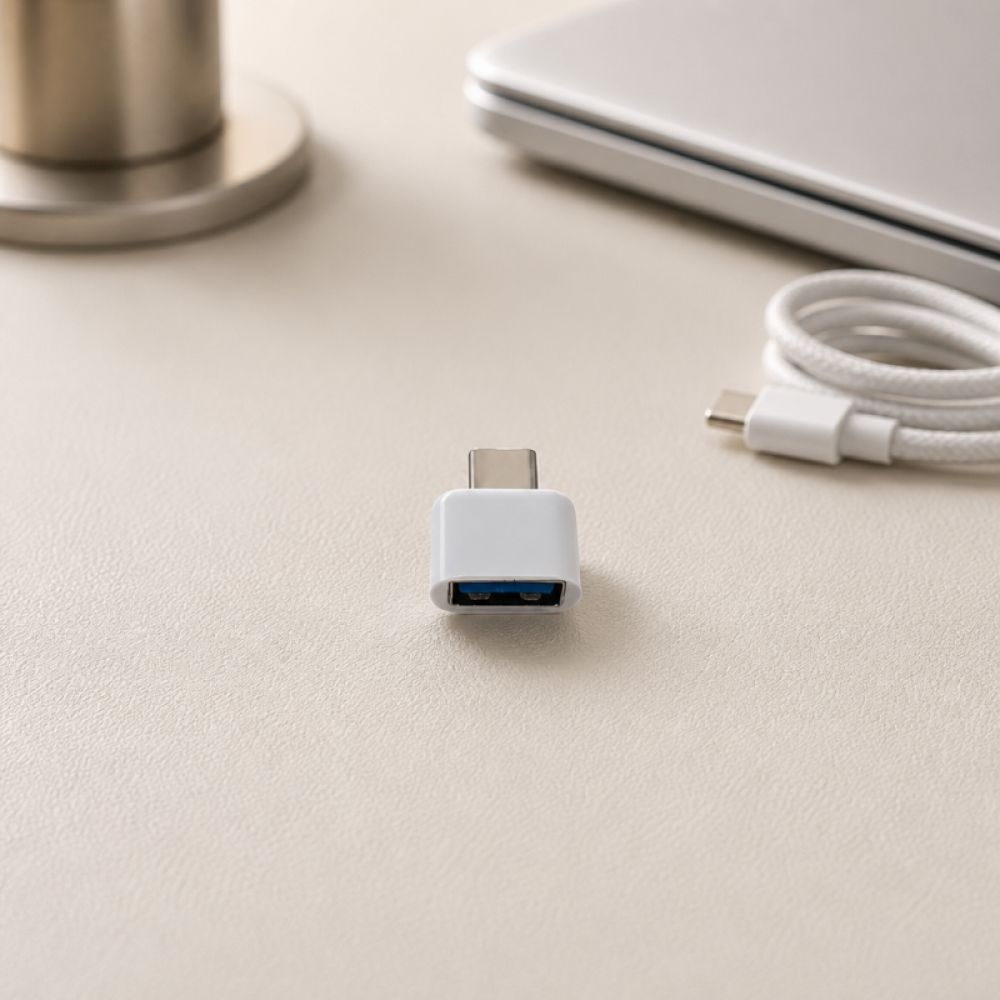 Adapter USB na type c beli