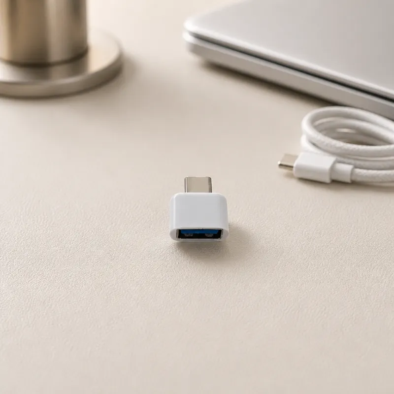 Adapter USB na type c beli